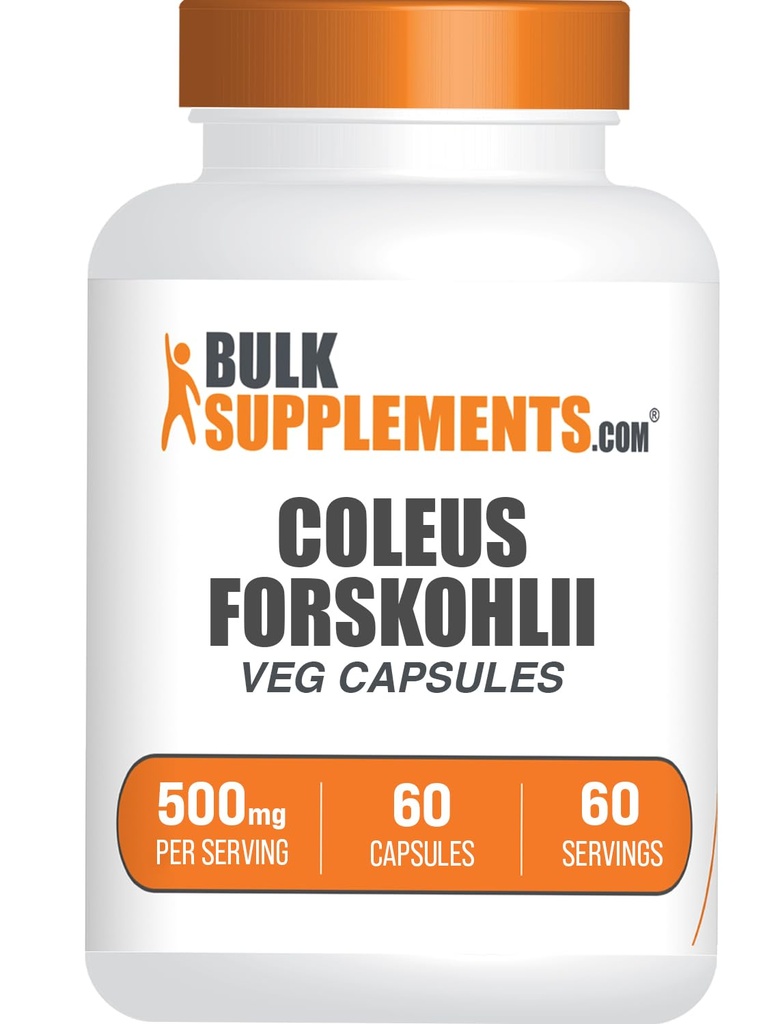 BulkSupplements.com Coleus Forskohlii Extrakt Kapseln - Forskolin Supplement, Forskolin Kapseln - Kräuterergänzung, Glutenfrei, 1 Kapsel pro Servierung, 60 Kapseln (Pack von 1)