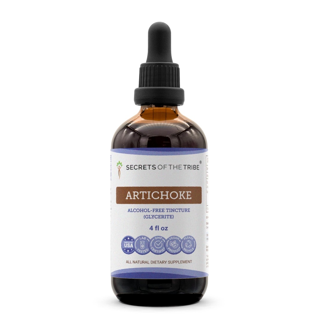 Secrets of the Tribe Artichoke Tincture Alcohol-Free Liquid Extract, Artichoke (Cynara scolymus) Dried Leaf (4 FL OZ)