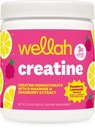 Wellah Creatine for Women (50 Servings) Raspberry Lemonade - 3g of Creatine Monohydrate Powder with D-Mannose & Cranberry Extract