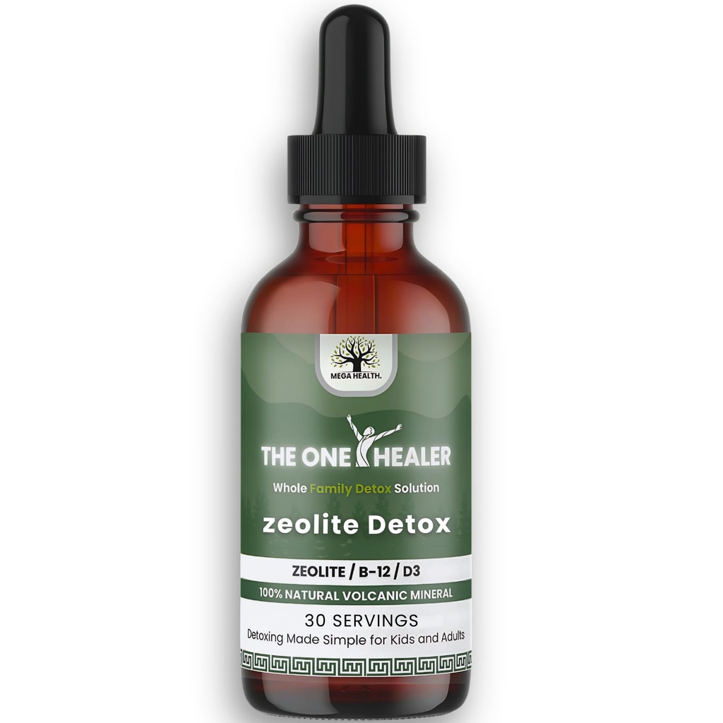 The One Healer Zeolite Detox for Kids & Adults – Pure Zeolite Drops with Methyl B12 and Vitamin D3 for Heavy Metal Detox and Full Body Cleanse – Advanced Natural Formula -1.1oz Liquid Drops Supplement