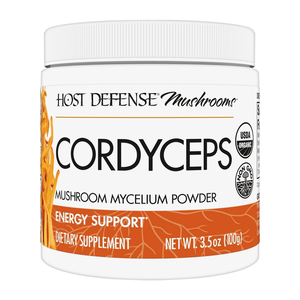 Host Defense Cordyceps Pulver - Immun- & Energie-Supplement - Nierengesundheitsergänzung mit Cordyceps Pilze - Fitness-Supplement zur Unterstützung Sauerstoffaufnahme - 3.5 oz (66 Servietten)*