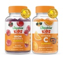 Lebendige Eisen & Vitamin C Kinder + Vitamin C Kinder, Gummis Bundle - Große Verkostung, Vitamin-Ergänzung, Glutenfrei, GVOfrei, Kaugummi