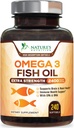 Omega 3 Fish Oil Supplements - 2400mg Fish Oil Per Serving - Triple Strength Omega-3 with EPA & DHA Fatty Acids - Natural Heart, Brain & Immune Support - Wild Caught, Bottled in USA - 240 Softgels