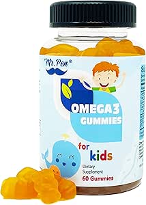 60 Gummis | 2 Monate Supplies | Tasty Orange Flavor | 4+ Jahre | Omega-3 mit EPA & DHA, Omega 3 für Kinder, Omega 3 Gummis, Fish Oil Gummies, Omega-3 Fettsäuren Gummis