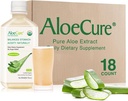 AloeCure USDA Organic Aloe Vera Juice Made innerhalb 12 Hrs of Harvest - Pure Aloe Juice Natürliche Verdauungsergänzung zur Unterstützung Verdauung, Immunsystem und Balanced Stomach Acidity, 18 x 500ml Flaschen