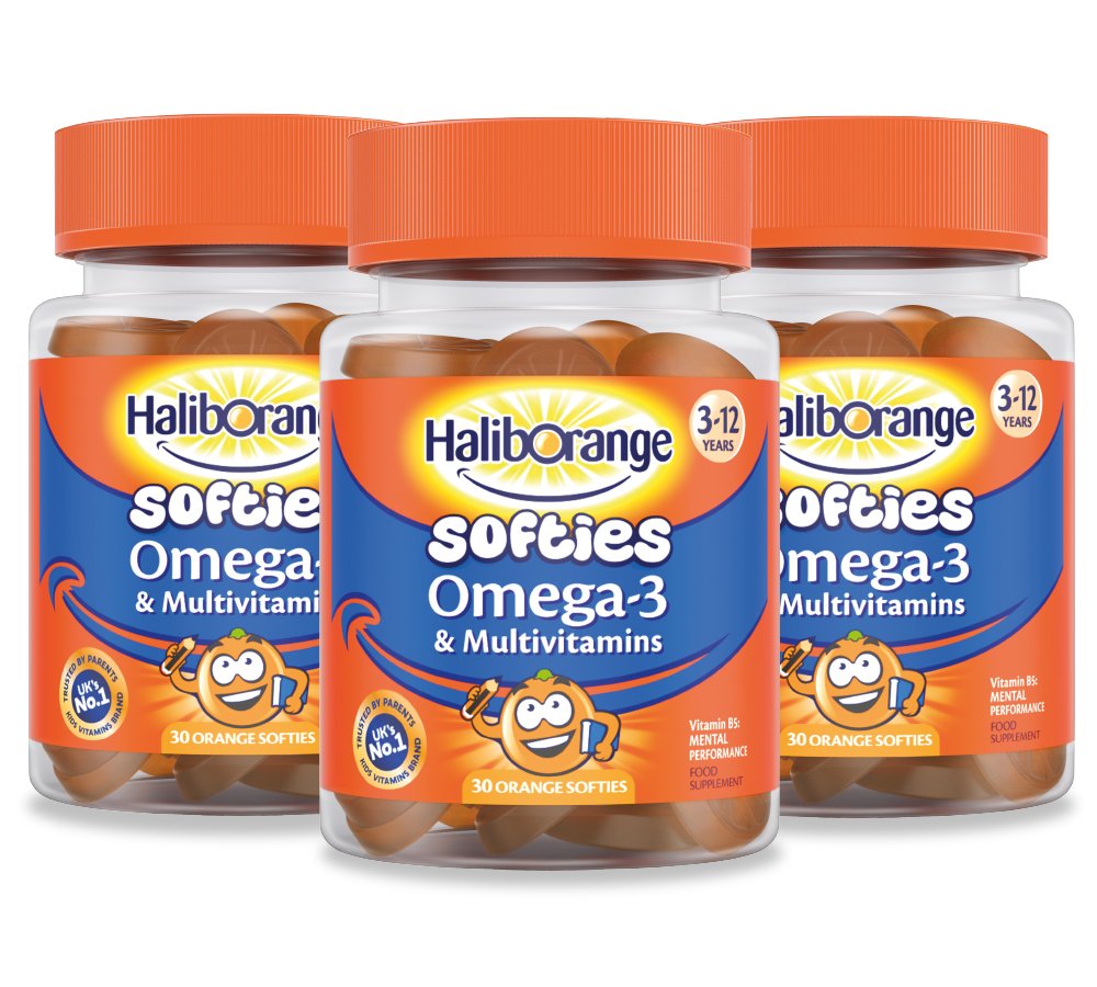 Haliborange Kids Vitamins Omega-3 and Multivitamin Orange Softies 30s - Pack of 3