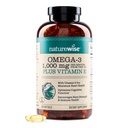 NatureWise Extra-Strength Omega 3 Fischöl-Ergänzung - 1000mg pro Servierung - 600 EPA & 400 DHA und Vitamin E - Unterstützung für Herz- und Hirngesundheit - Zitronengeschmack, GMO-frei - 360 Softgels[6-Monat-Versorgung]