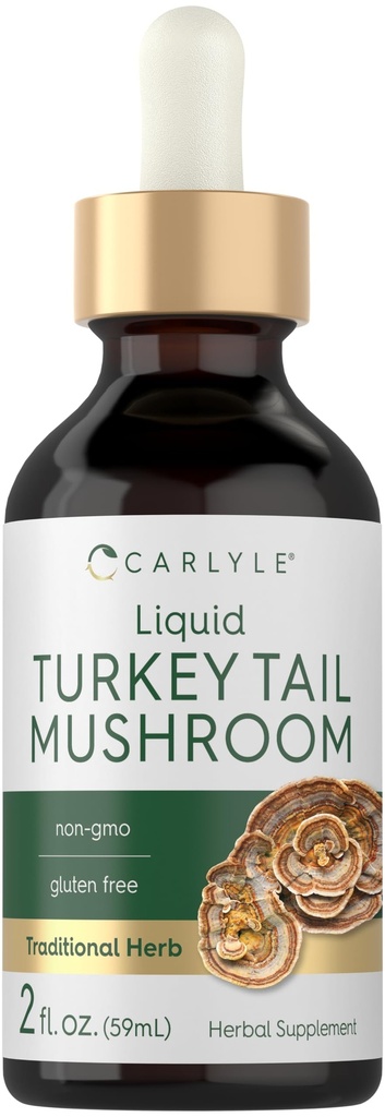 Carlyle Turkey Tail Mushroom Extract Liquid Tincture | 2 FL Oz | Vegetarische Tropfen | Non-GMO, Gluten kostenlose Ergänzung