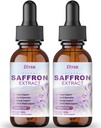 Liposomal Saffron for Kids & Adult, Organic Saffron Extract Liquid Drops with Holy Basil, Rosemary, L-Theanine for Stress, Focus, Energy Support, Eye Health, Vegan, Strawberry Flavor, 4 FL OZ