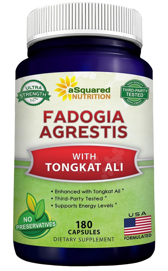 aSquared Nutrition Fadogia Agrestis 600mg und Tongkat Ali 400mg Supplement (180 Kapseln) - Fadogia Agrestis Extract & Powder Complex Pills for Men & Women