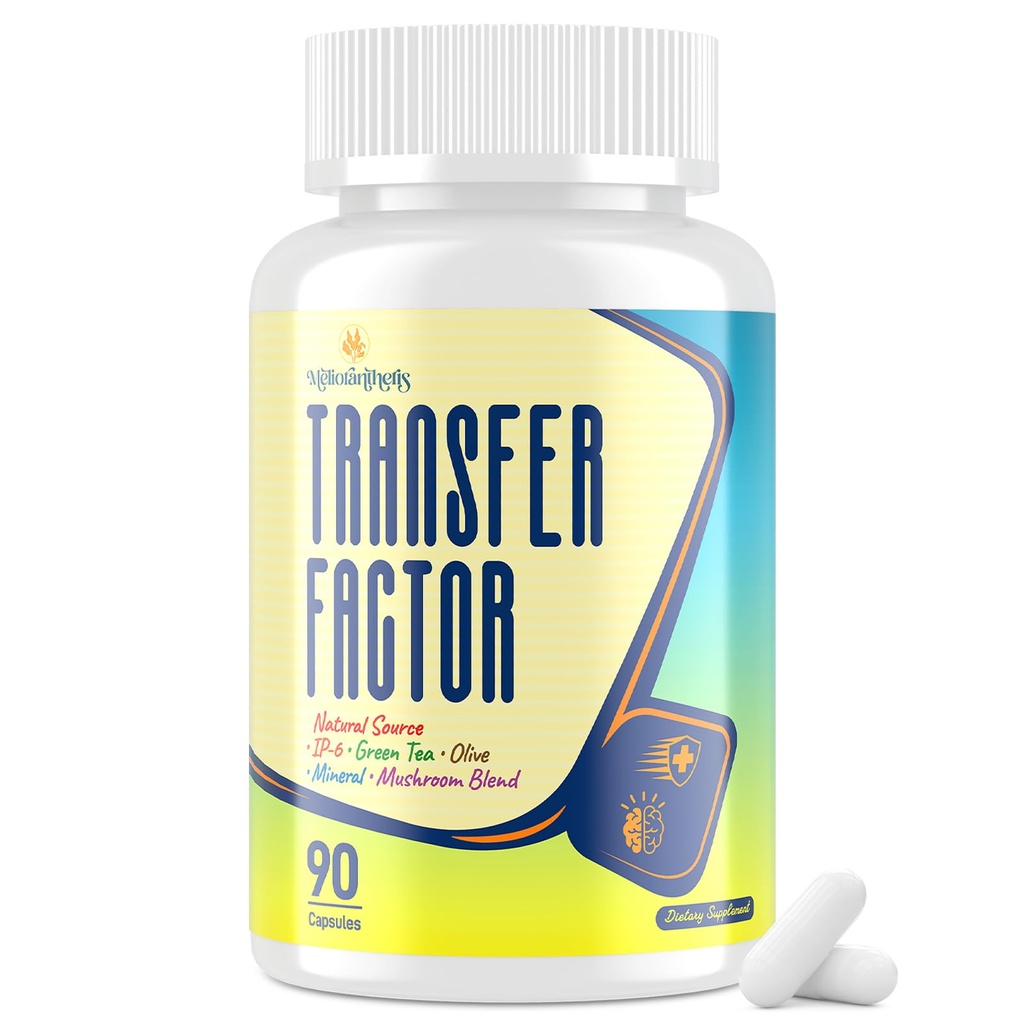 Transfer Factor 1800mg | Colostrum & Egg Yolk Extracts with Zinc and Selenium | Immune & Cognitive Support | 90 Capsules