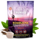 TruWild Natural Kombucha Powder Probiotic Supplement Vegan Drink Mix – Gut Health Digestive Enzymes w/Live Cultures + Apple Cider Vinegar & Prebiotics – 20 Servings