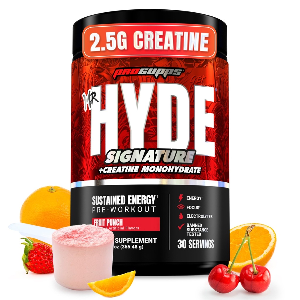 ProSupps Mr. Hyde Signature V2, Pre Workout Powder with Creatine, Beta Alanine & Caffeine - Performance, Energy & Endurance - Clean Fitness & Gym Supplements for Men & Women (Fruit Punch, 30 Servings)