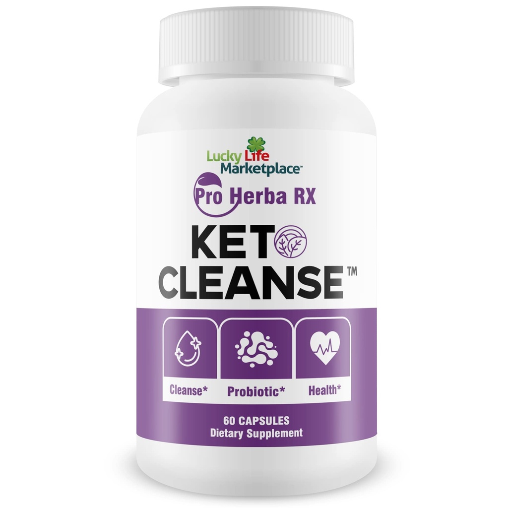 Pro Herba RX Keto Cleanse - Herbal Formula w/Probiotics - Keto Cleanse & Detox Naturally - Numerous Health Benefits - Help Cleanse Body of Toxins & Impurities - Support Energy, Digestion & Gut Health