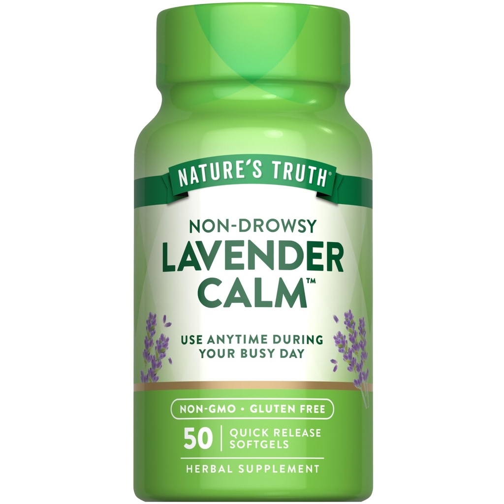Nature's Truth Lavender Calm Softgels Oral Supplement | 50 Count | Non-Drowsy Herbal | Non-GMO & Gluten Free