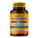 SANDHUHERBALS Zink 30mg Kapseln für Männer & Frauen | 120 Count (Pack von 1) | Zink Ergänzungen für Immun- & Antioxidans Unterstützung | Zink 30 mg Supplement unterstützt Hautgesundheit
