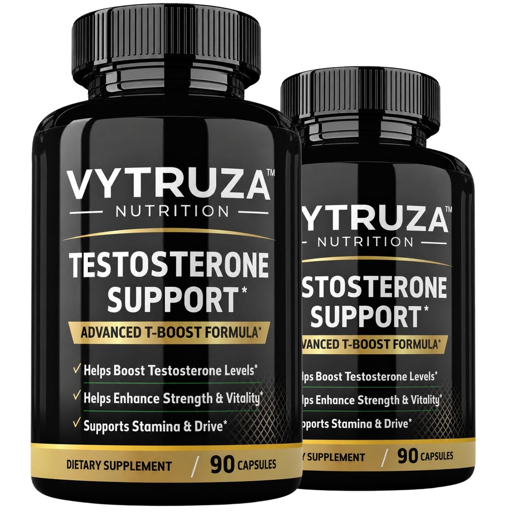 (2 Pack) Testosterone Supplement for Men - Advanced T-Boost Formula for Energy, Strength, Stamina* - Natural Testosterone Booster for Men Muscle Growth Support* - 180 Capsules