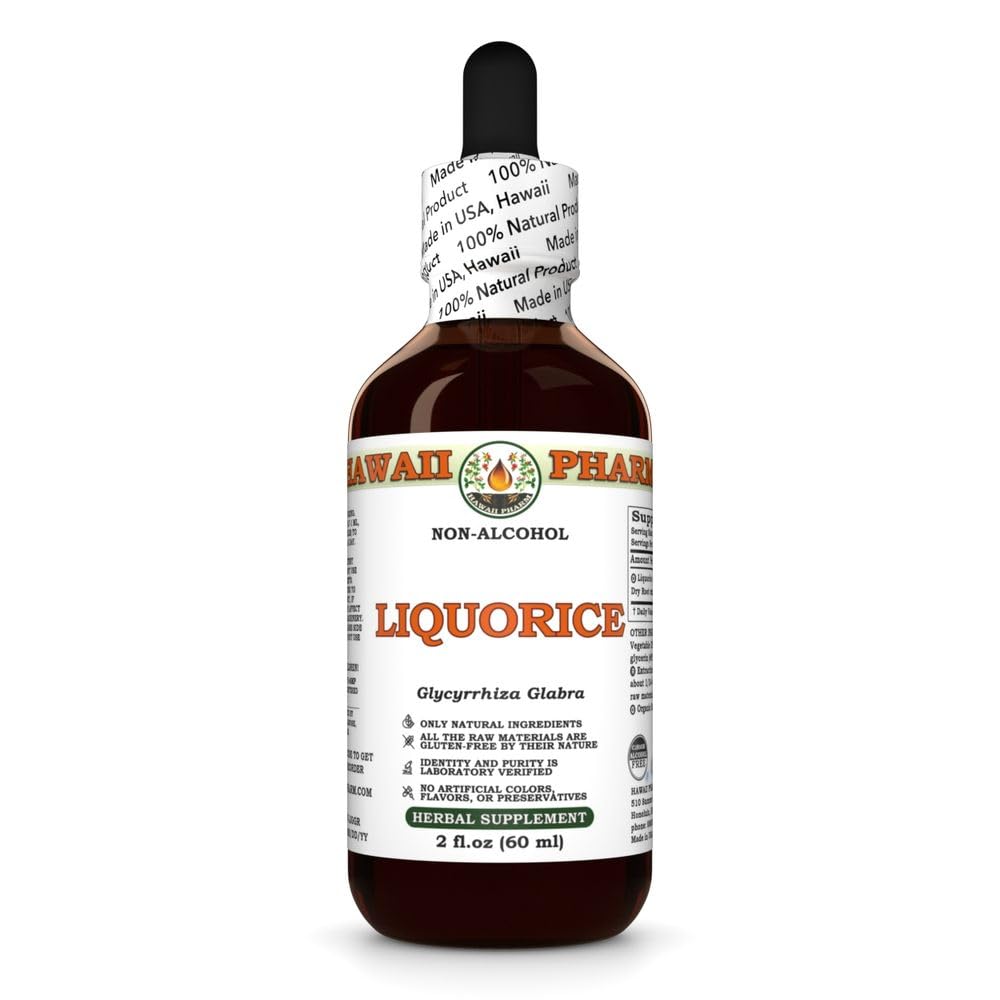 Liquorice (Glycyrrhiza Glabra) Dry Root Glycerite, All Natural, Vegan, Lab Tested Alcohol-Free Liquid Extract - 2 fl.oz