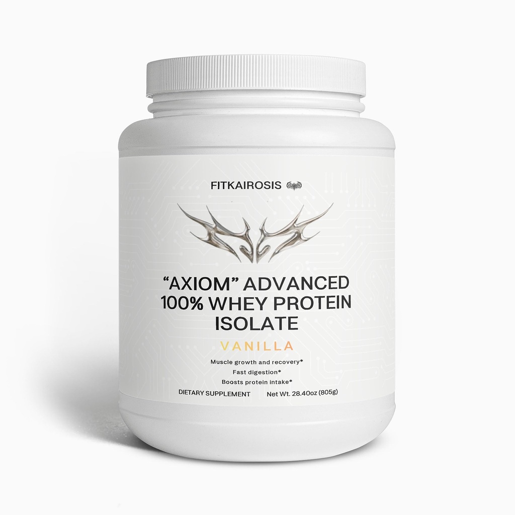 Axiom Advanced 100% Whey Protein Isolate – Vanilla | 22g Grass-Fed Whey Isolate Protein | Fast-Digesting | Supports Muscle Growth, Recovery & Lean Strength | 28.4oz (805g)