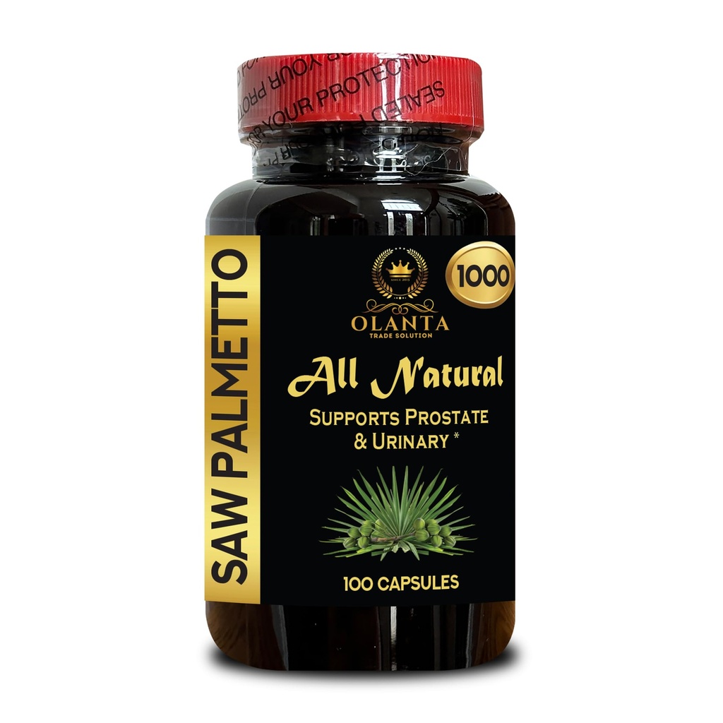 Saw Palmetto 1000mg - Supports Prostate Function & Support Urinary Regularity & Support Balance Urinary Function - 1 Bottle 100 Capsules