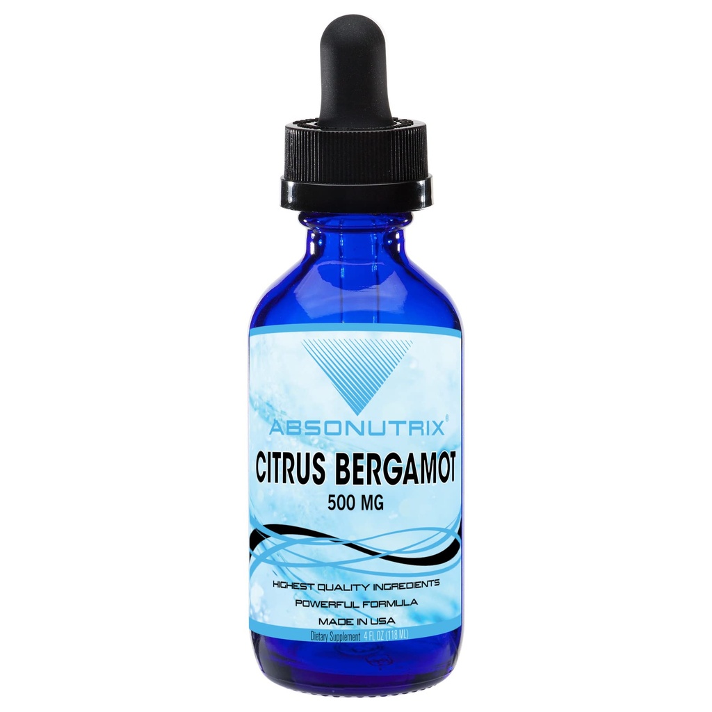Absonutrix Citrus Bergamot Extrakt 500 mg, 4 Fl Oz Bottle, 200 Potent Servings, Easy-to-Consume Liquid Drops, schnelle Absorption, Glutenfrei, Third-Party getestet, GMP-zertifiziert, Non-GMO, Made in USA