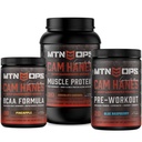 MTN OPS Cam Hanes Supplement Bundle – Chocolate Caramel Whey Protein, Blue Raspberry Pre Workout & Pineapple BCAA
