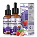 2 Pack Multi Collagen Peptides Liquid Drop with Types I, III, V, X, Hyaluronic Acid, Vitamin C, Biotin for Skin, Hair & Nail Health, Hydrolyzed Liquid Collagen High Absorption for Women & Men