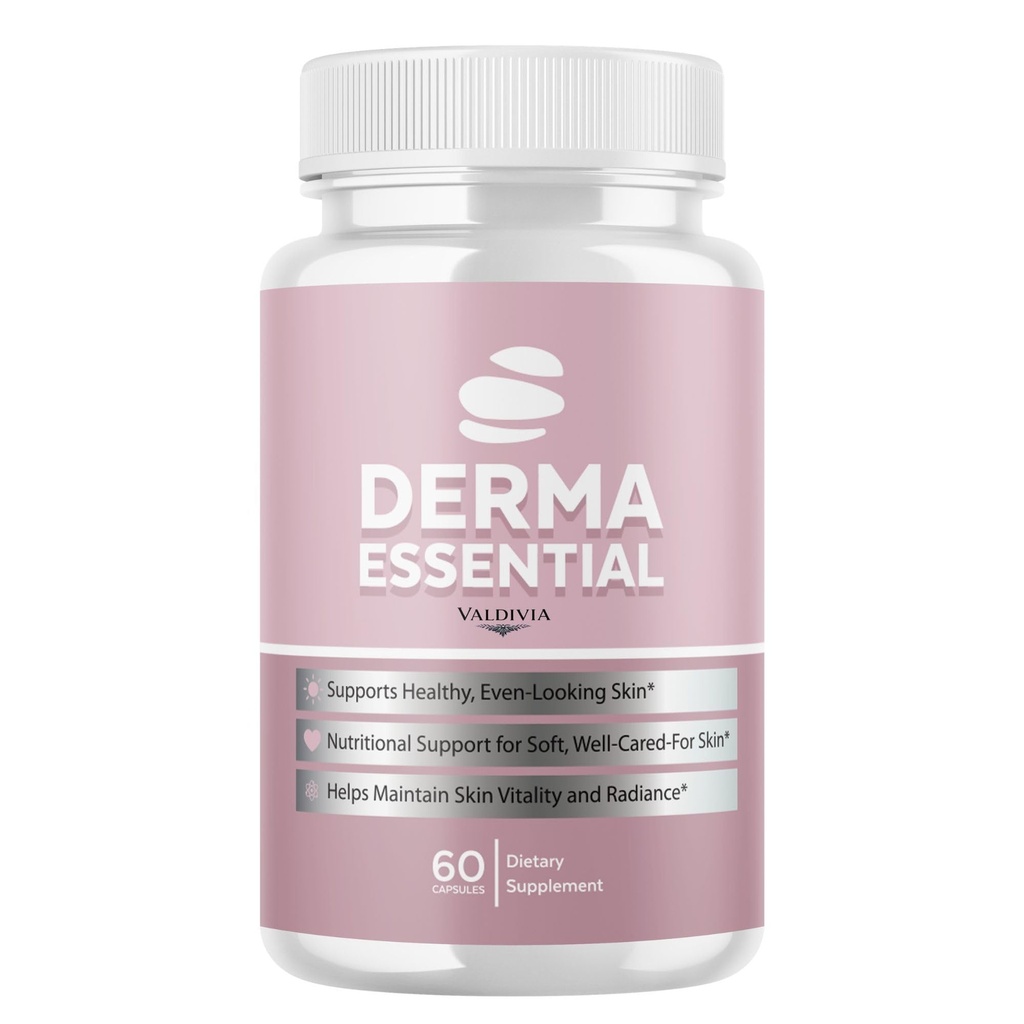 DermaEssentials Capsules - Official Derma Essentials Supplement, Premium Formula, Natural Vitamins for Health & Wellness - 60 Capsules for 1 Month