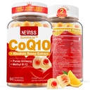 Sugar Free CoQ10 Gummies 200mg/400mg + Rhodiola Rosea + Methyl B12 1000mcg, B6 & Panax Ginseng, Ultra Absorption CoQ10 Supplement for Energy, Hear-t Health, Antioxidant & Brain Support,60-Day Supply