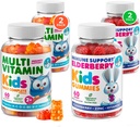 DR. MORITZ Elderberry Gummies für Kinder (60 Count 2 Pack) und Kinder Multivitamin Gummies Bundle (60 Count, 2 Pack) - für Kinder Immununterstützung und Gesundheit