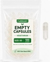 Size 00 Vegan Empty Pill Capsules -100 Count Clear Veggie Vegetarian Capsule Filling Vitamin Powders for DIY Supplements