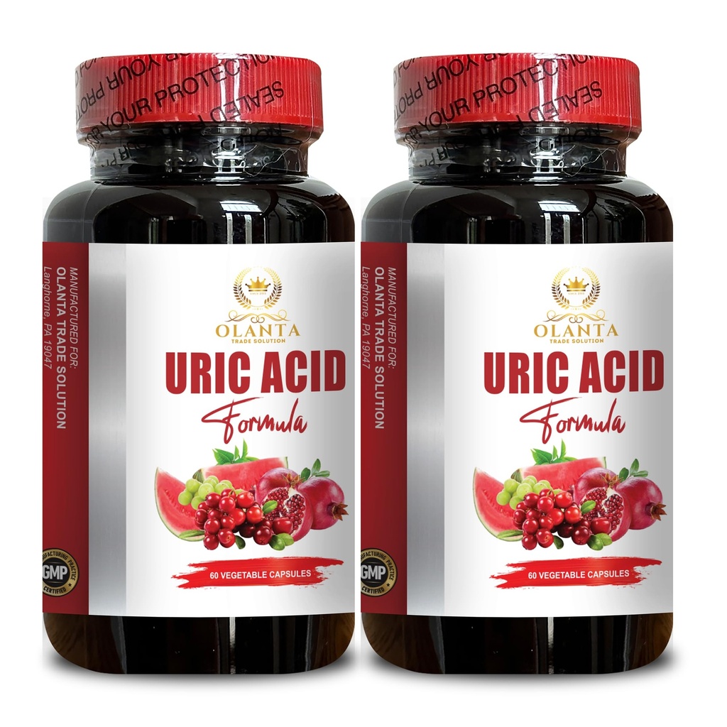URIC Acid Complex - Support Joint Comfort, Mobility, Flexibility, Includes Tart Cherry, Chanca Piedra, Celery Extract & Turmeric - 2 Bottles 120 Capsules
