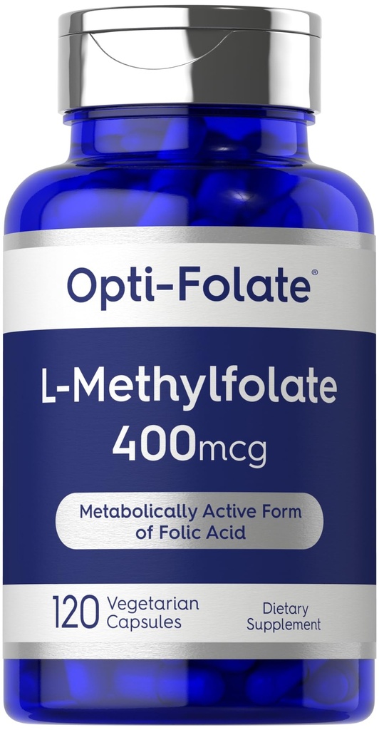 Carlyle L Methylfolate 400 mcg | 120 Vegetarian Capsules | Optimized and Activated Methyl Folate | Non-GMO & Gluten Free Supplement | by Opti-Folate
