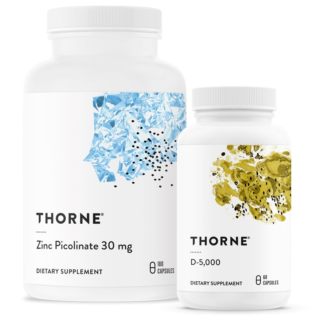 THORNE - Wellness Essentials - Zink & Vitamin D3 Combo für Immun- und Knochenunterstützung - 60 bis 180 Portionen