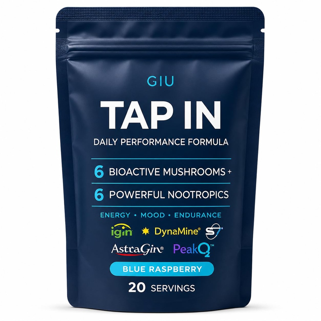 Gene.in.Us Tap in Daily Performance Formula, Vegan Energy & Focus Powder, Pre Workout & Productivity Drink Mix with Citrulline Malate, L-Tyrosine, PeakO2, Nitrosigine, Alpha-GPC, 20 Servings