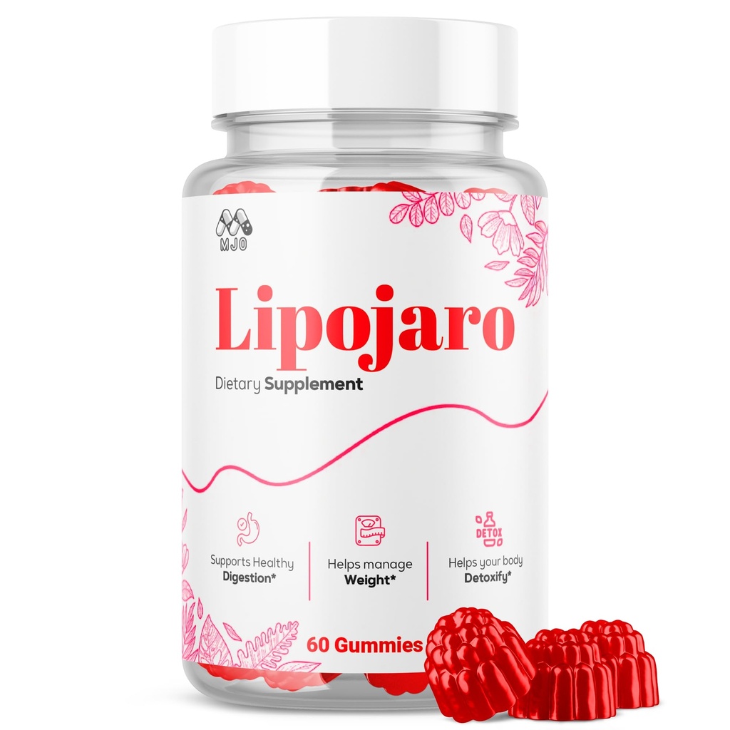 LipoJaro Gummies, Official Lipo Jaro Gummys with All Natural Ingredients, Advanced Health and Wellness Vitamin Supplements Formula, Maximum Strength Active Lifestyle Multivitamin Support (60 Gummies)