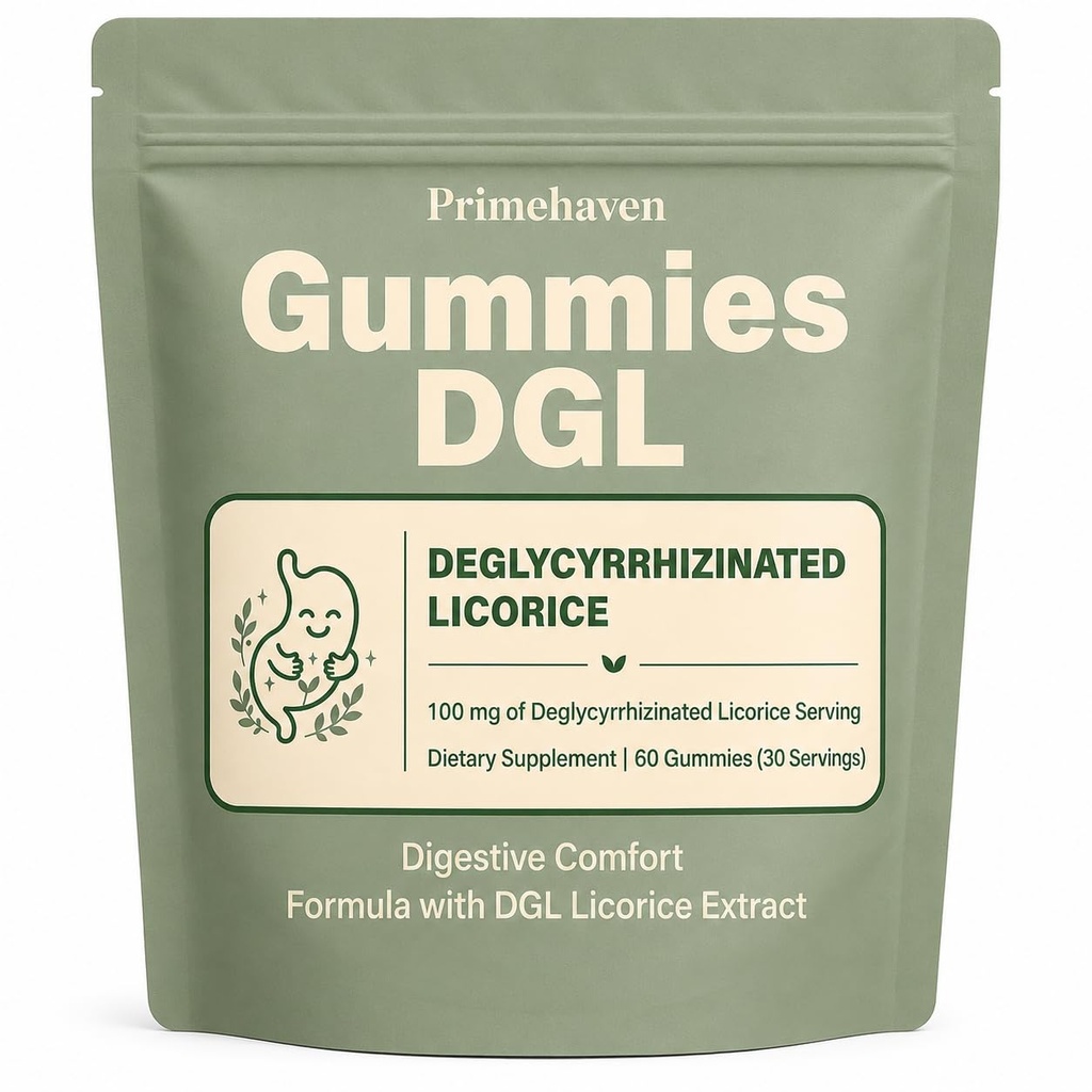 DGL Gummies, 400mg DGL Licorice Root Extract Supplement, Supports Digestive, Stomach & Gut Comfort, Vegan, Gluten-Free, Berry Flavor, 60 Gummies