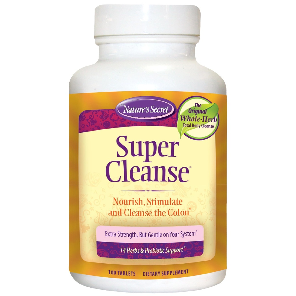 Nature’s Secret Super Cleanse - Extra Strength Colon Cleanse mit 14 Kräutern & Probiotic Support - Fördert Gut Health Detox Cleanse & Digestive Support Gentle Elimination Formula - 100 Tabletten (1 Packung)