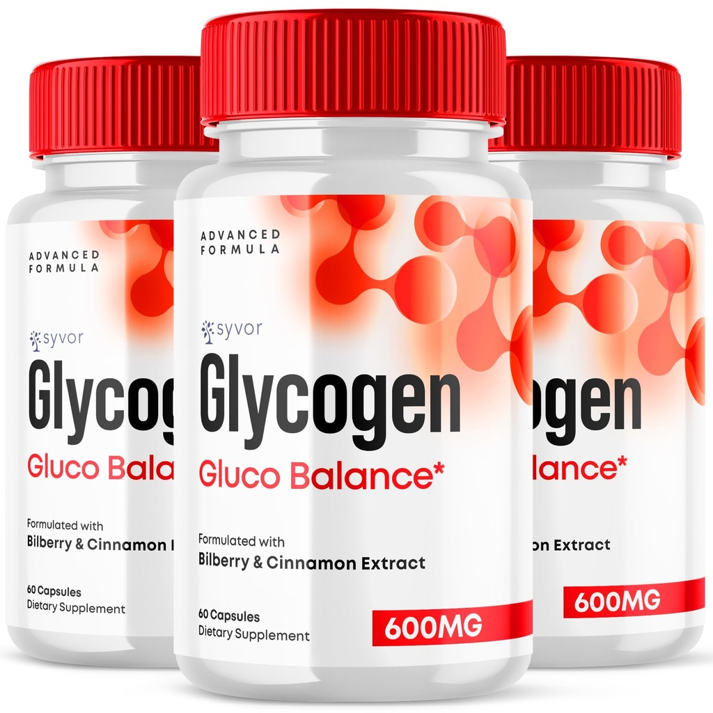 (3 Pack) Glycogen Balance Capsules - Glyco Balance Advanced Formula Glycogen Supplement Pills - All Natural Vitamin Supporting Healthy Living and Wellness in a Daily Premium Capsule (180 Capsules)