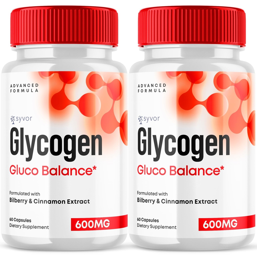 (2 Pack) Glycogen Balance Capsules - Glyco Balance Advanced Formula Glycogen Supplement Pills - All Natural Vitamin Supporting Healthy Living and Wellness in a Daily Premium Capsule (120 Capsules)