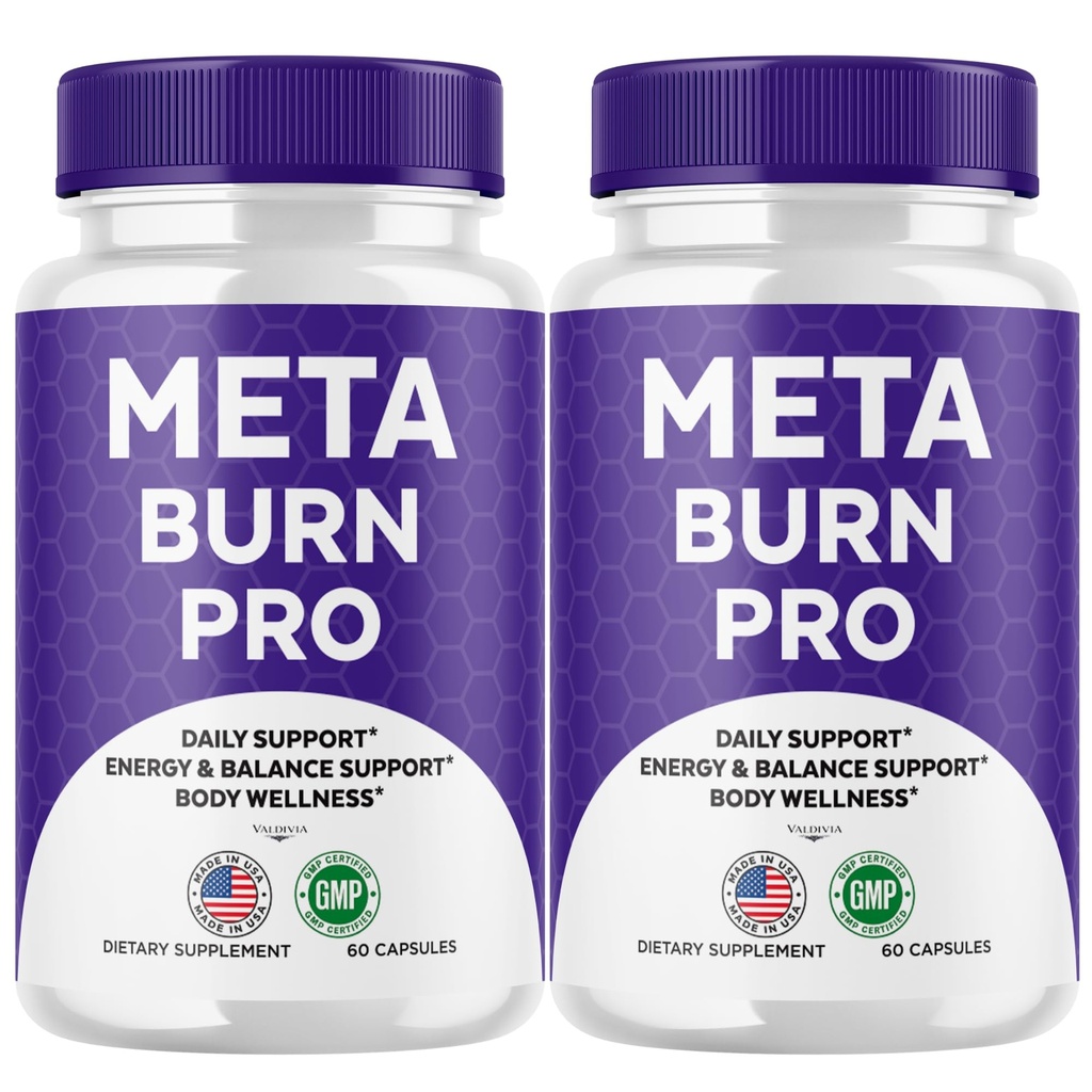 Valdivia (2 Pack) MetaBurn Pro Capsules - Official Meta Burn Pro Supplement, Premium Formula, Natural Vitamins for Health & Wellness - 120 Capsules for 2 Months