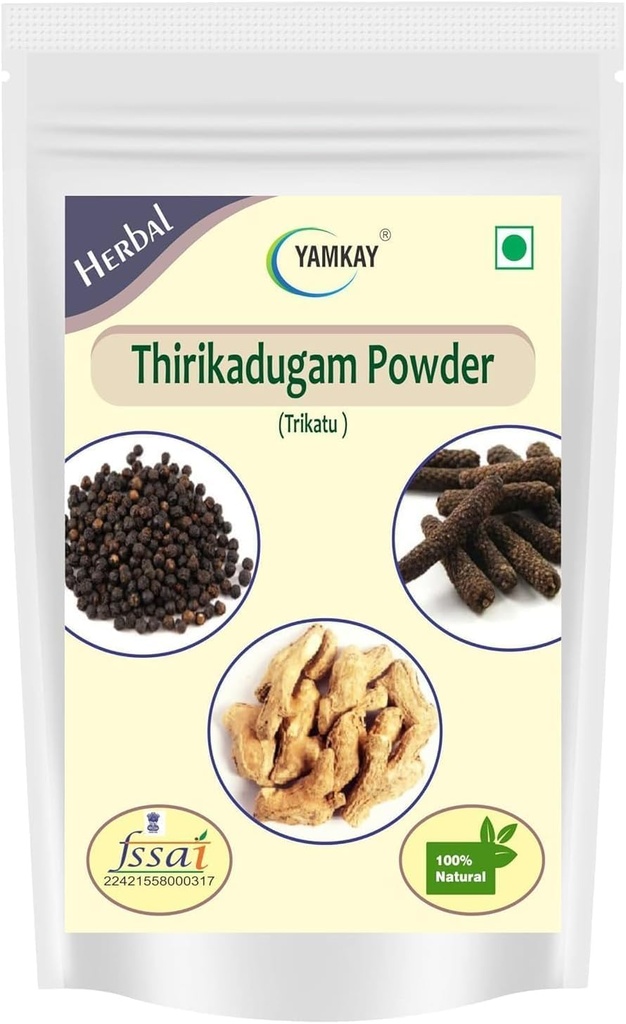 Thirikadugam Powder 300g (10.58 oz) | Trikatu Churna | Katutraya Churna | Three Peppers Herbal Blend | 100% Pure & Natural | No Added Preservatives