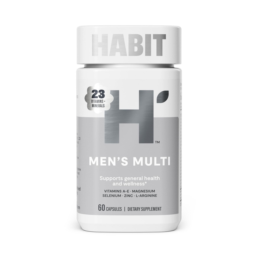 Habit Men's Multivitamin, Supports Health & Wellness, Vitamins A-E, Magnesium, Zinc, L-Arginine, 60 Capsules