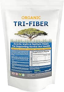 Tri-Fiber Bio-Soluble Fiber Powder, Unflavored High Fiber 3-in-1 LWL-Ergänzung für Verdauungsunterstützung. Ernährungsfaser 2,5 lbs (40oz)