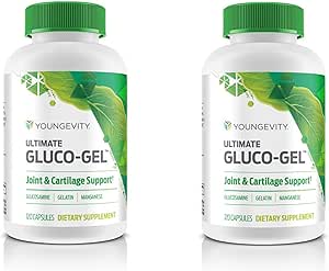 Youngevity Ultimate Gluco-Gel -für Gelenke, Tendons, Knochen & Knorpel | Enthält Glucosamin, Gelatine & Manganese | 2 Flaschen