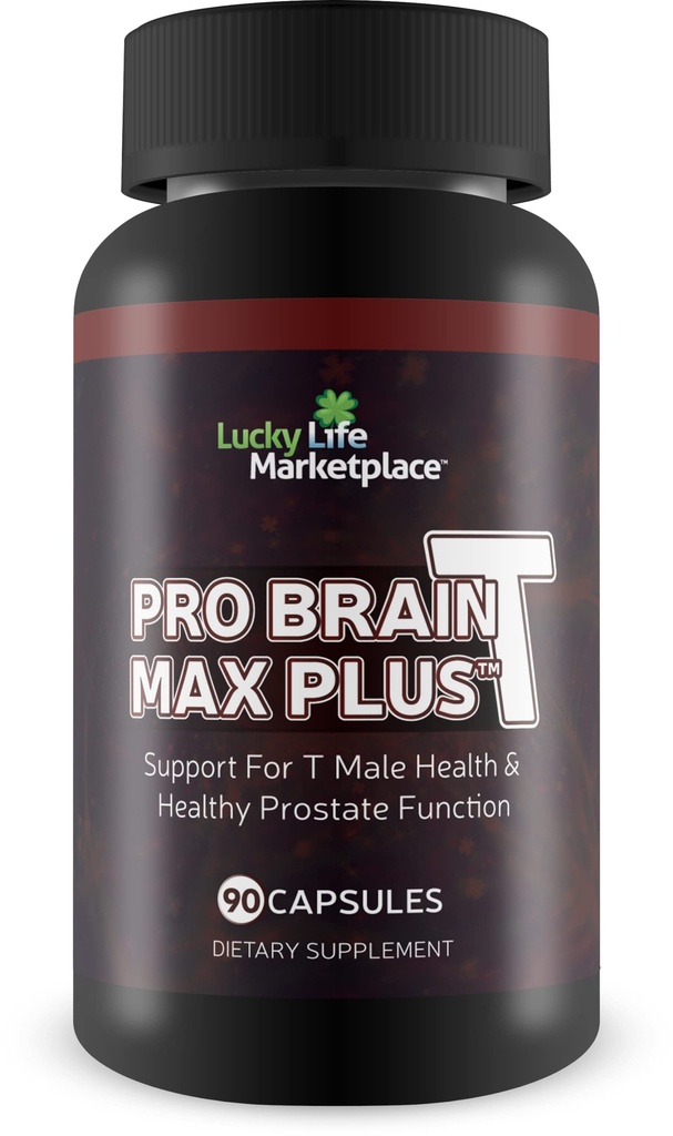 Pro Brain-T Max Plus - Support for T Male Health & Healthy Prostate Function - Promote Energy & Endurance - Aid Cognitive Health & Concentration - Additional Mood & Immune Support - Improved Formula