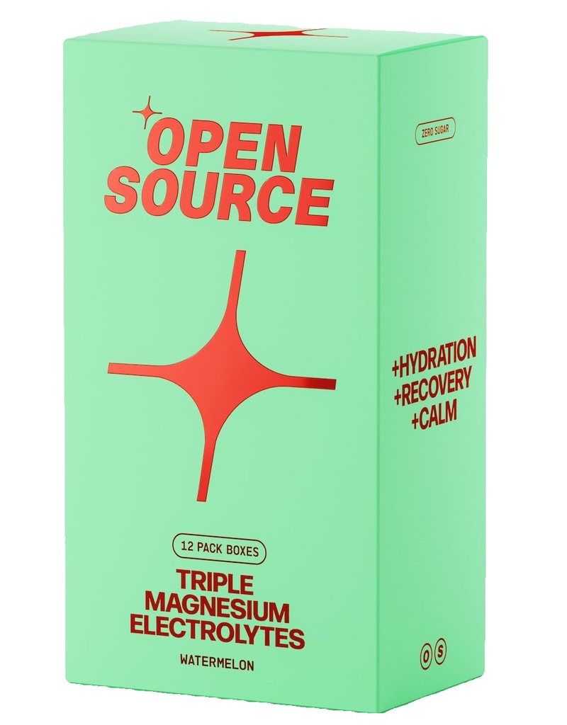 Triple Magnesium Electrolyte Powder Packets, Watermelon 12 Count, Sugar Free Hydration Drink Mix, Glycinate Taurate Malate + Trace Minerals, Keto/Fasting/Carnivore