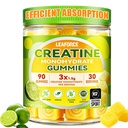 Creatine Monohydrate Gummies for Men & Women, 4.5g Creatine Monohydrate per Serving – Easy Daily Creatine Supplement for Workout & Fitness Support, Vegan, Lemon Flavor, 90 Gummies