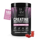 INSTAMART Creatine Monohydrate Gummies, NSF Certified, 5g Dose for Men & Women to Support Muscle, Strength, Recovery, Focus, Cognitive Health & Memory, Strawberry Flavor, 180 Gummies