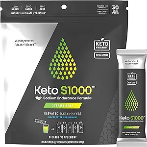 Keto S1000 Elektrolyt Pulver-Packets | Keto und Paleo Friendly | Kein Zucker, Kalorien, Maltodextrin | Clean | 30 Citrus Salz Hydration Stick Packs